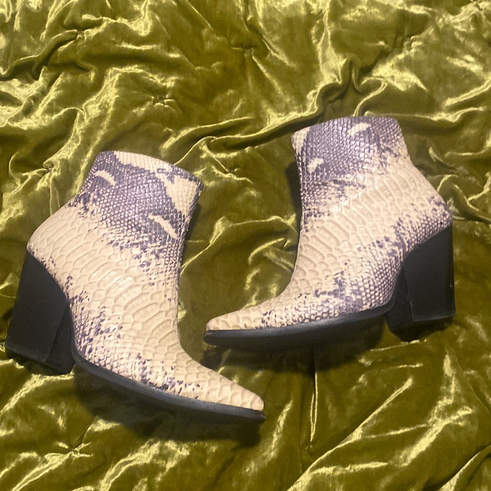 Jeffrey Campbell Snake Heeled Ankle Boots